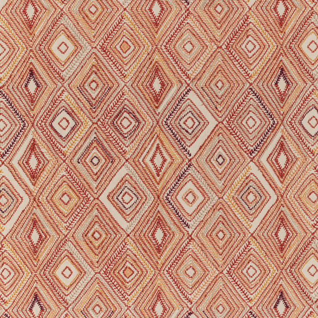 LEE JOFA 2020208.24.0 BOWEN EMBROIDERY PAPRIKA Fabric - Eade's Wallpaper