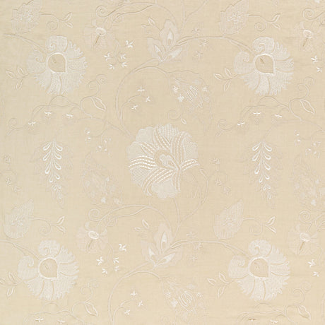 LEE JOFA 2020215.16.0 SHIRAZ EMB STONE/IVORY Fabric - Eade's Wallpaper