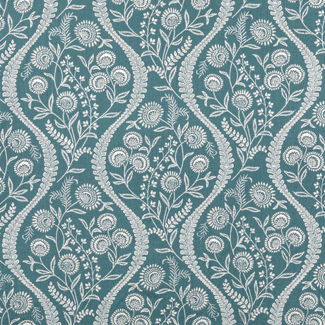 LEE JOFA 2020219.515.0 FLORIBLANCA BLUE Fabric - Eade's Wallpaper