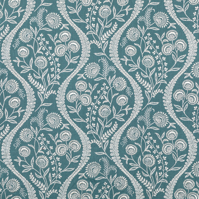 LEE JOFA 2020219.515.0 FLORIBLANCA BLUE Fabric - Eade's Wallpaper