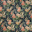 LEE JOFA 2020221.524.0 UPTON COTTON NAVY/CORAL Fabric - Eade's Wallpaper