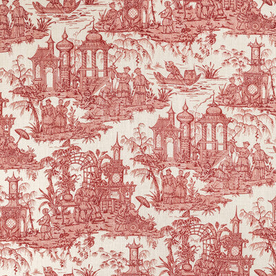 LEE JOFA 2020224.19.0 PAGODA TOILE GARNET Fabric - Eade's Wallpaper