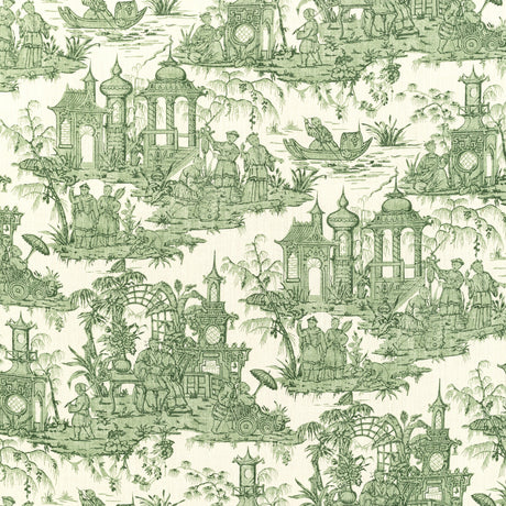 LEE JOFA 2020224.316.0 PAGODA TOILE FOREST Fabric - Eade's Wallpaper