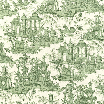 LEE JOFA 2020224.316.0 PAGODA TOILE FOREST Fabric - Eade's Wallpaper