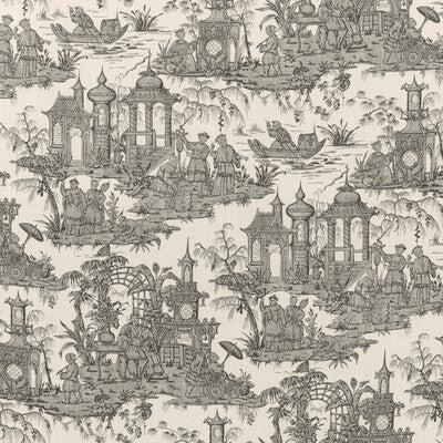 LEE JOFA 2020224.816.0 PAGODA TOILE COAL Fabric - Eade's Wallpaper