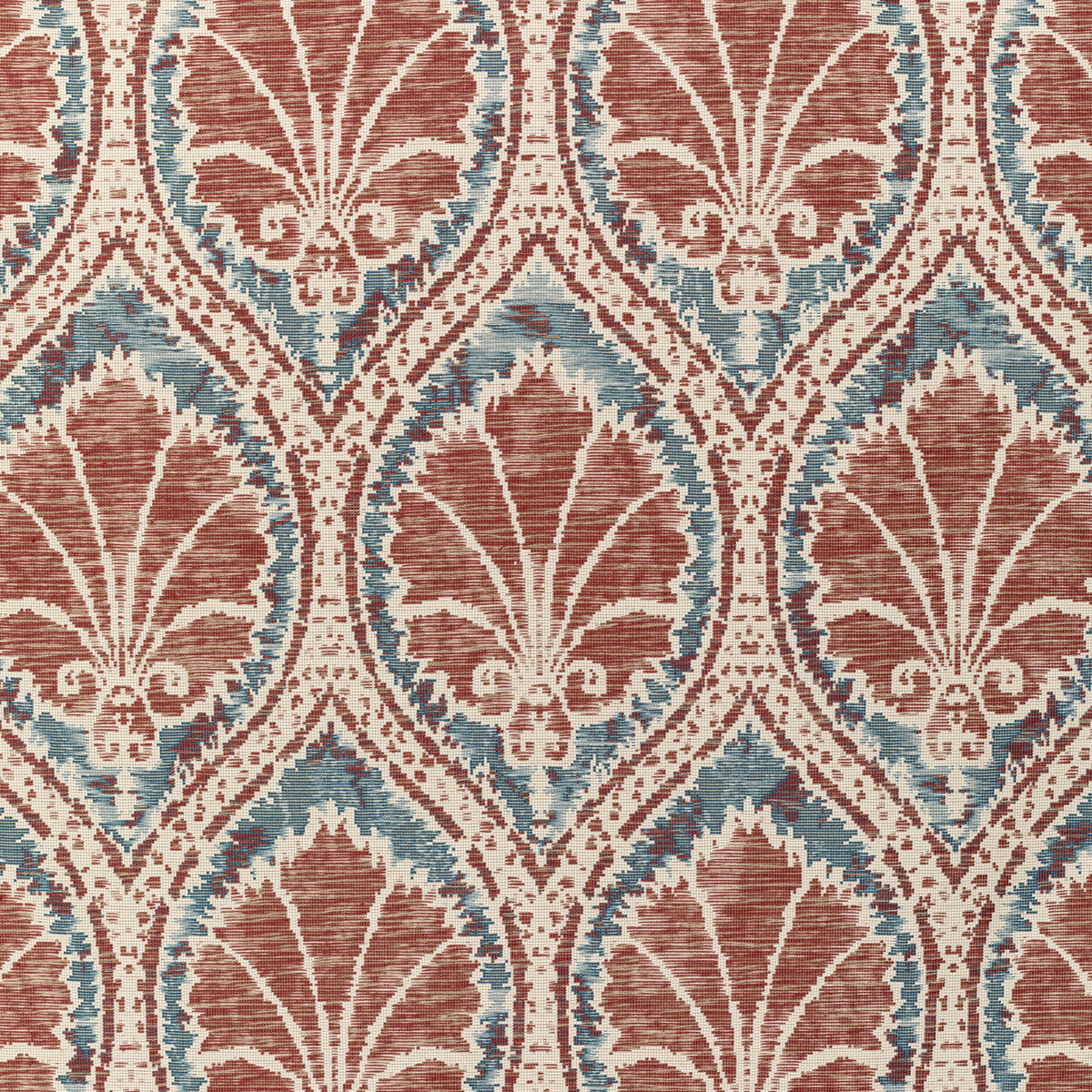LEE JOFA 2021108.524.0 SEVILLE WEAVE DENIM/BRICK Fabric - Eade's Wallpaper