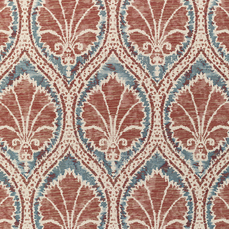 LEE JOFA 2021108.524.0 SEVILLE WEAVE DENIM/BRICK Fabric - Eade's Wallpaper