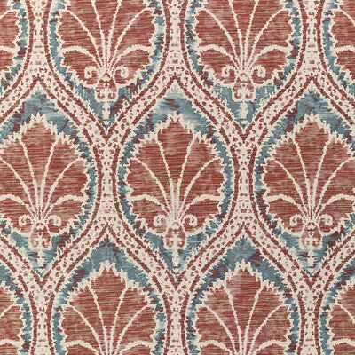 LEE JOFA 2021108.524.0 SEVILLE WEAVE DENIM/BRICK Fabric - Eade's Wallpaper