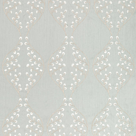 LEE JOFA 2021129.13.0 LILLIE EMBROIDERY AQUA Fabric - Eade's Wallpaper