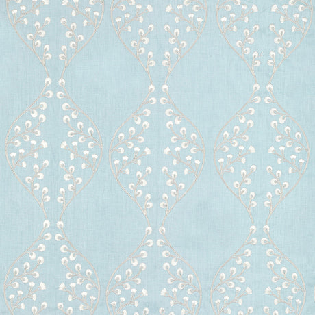 LEE JOFA 2021129.15.0 LILLIE EMBROIDERY SKY Fabric - Eade's Wallpaper