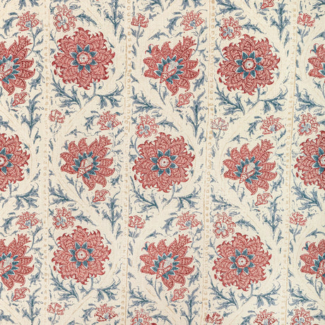 LEE JOFA 2022102.195.0 CALICO VINE BLUE RED Fabric - Eade's Wallpaper