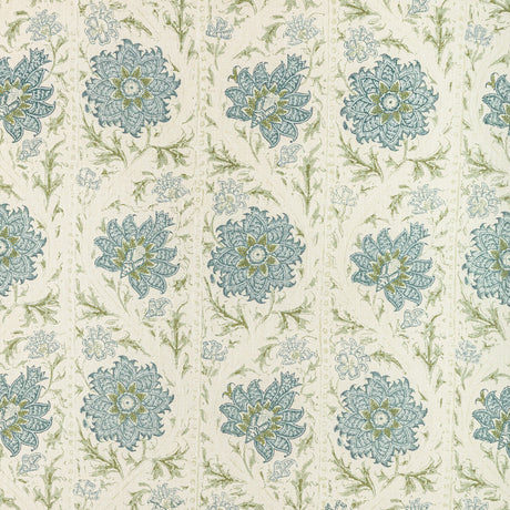 LEE JOFA 2022102.530.0 CALICO VINE GREEN BLUE Fabric - Eade's Wallpaper