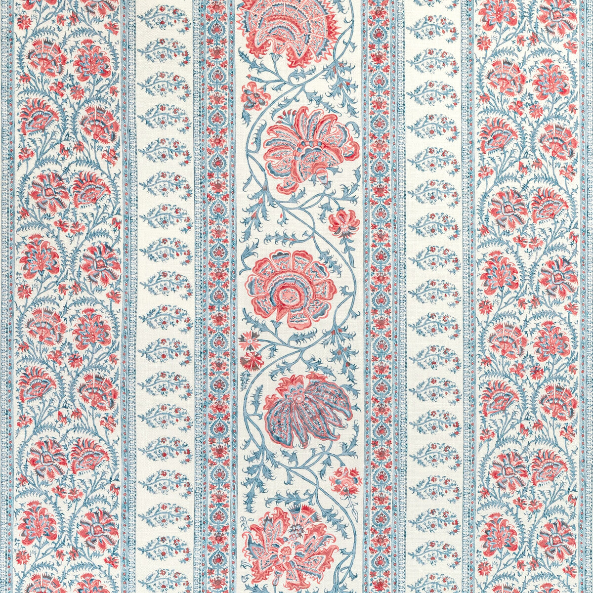LEE JOFA 2022106.195.0 INDIENNES STRIPE BERRY Fabric - Eade's Wallpaper