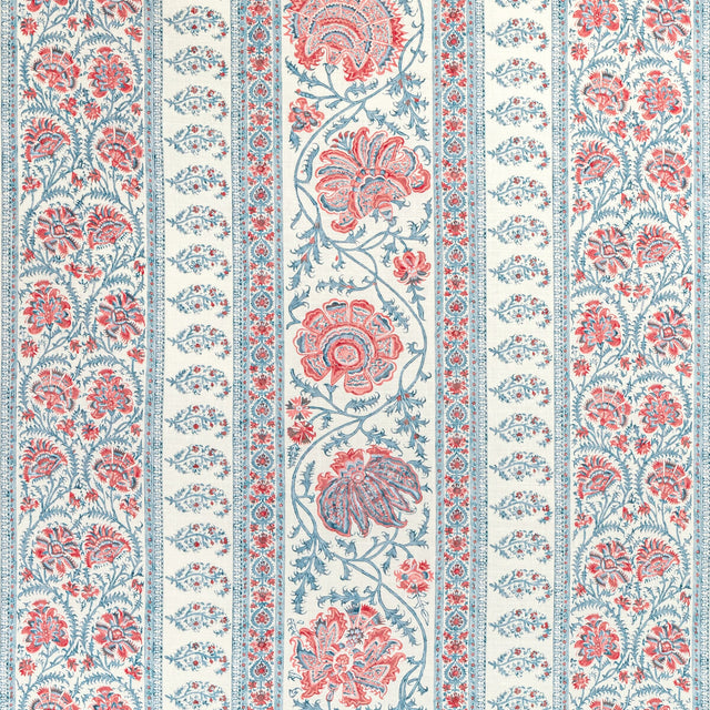 LEE JOFA 2022106.195.0 INDIENNES STRIPE BERRY Fabric - Eade's Wallpaper