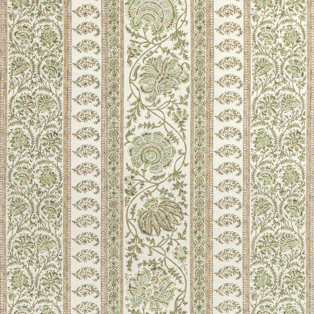 LEE JOFA 2022106.316.0 INDIENNES STRIPE IVY Fabric - Eade's Wallpaper