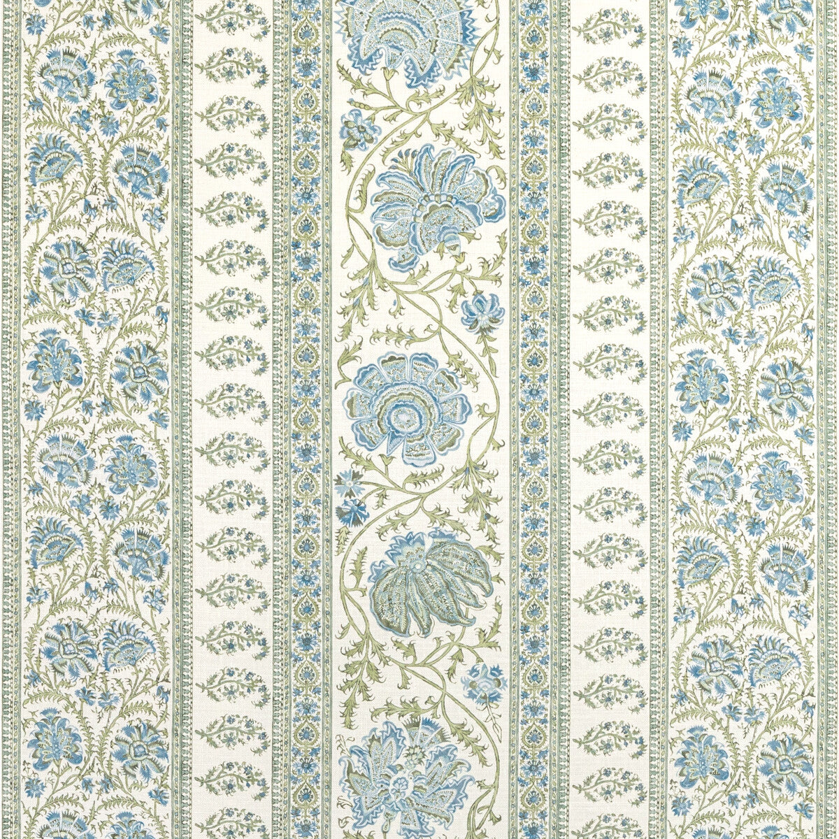LEE JOFA 2022106.530.0 INDIENNES STRIPE SEA Fabric - Eade's Wallpaper