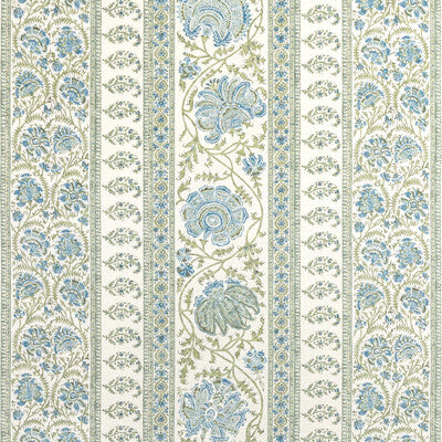 LEE JOFA 2022106.530.0 INDIENNES STRIPE SEA Fabric - Eade's Wallpaper