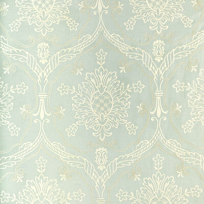 LEE JOFA 2022110.13.0 HAYES EMBROIDERY AQUA Fabric - Eade's Wallpaper