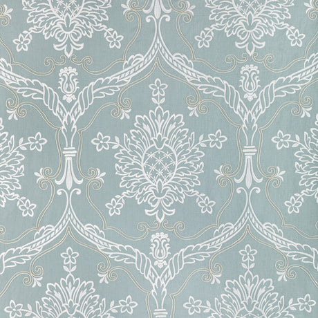 LEE JOFA 2022110.15.0 HAYES EMBROIDERY BLUE Fabric - Eade's Wallpaper