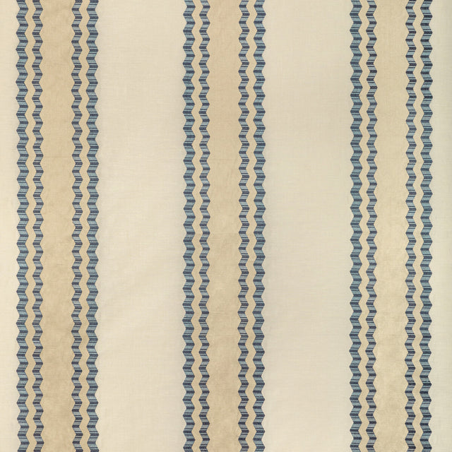 LEE JOFA 2022113.1615.0 WALDON STRIPE BLUE Fabric - Eade's Wallpaper