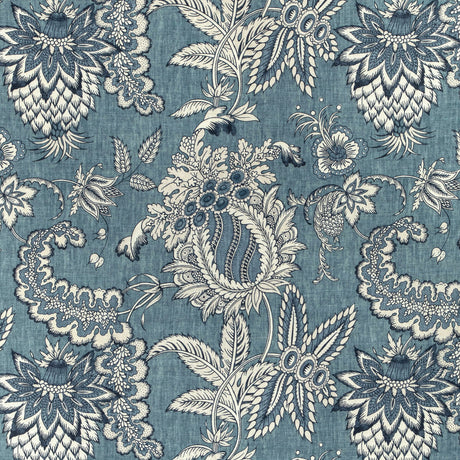 LEE JOFA 2022115.5.0 JENNINGS PRINT BLUE Fabric - Eade's Wallpaper