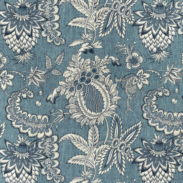 LEE JOFA 2022115.5.0 JENNINGS PRINT BLUE Fabric - Eade's Wallpaper