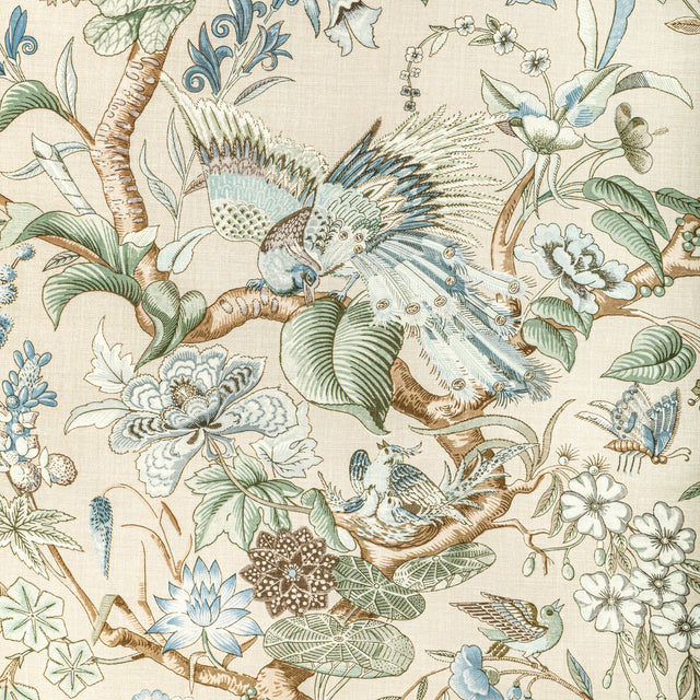LEE JOFA 2022116.153.0 GREENFIELD PRINT SKY Fabric - Eade's Wallpaper