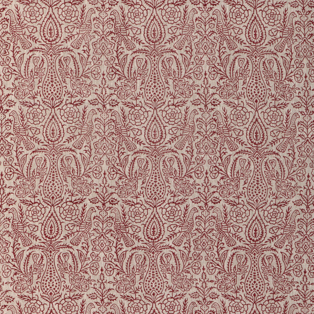 LEE JOFA 2023101.19.0 HAVEN HANDBLOCK RUBY Fabric - Eade's Wallpaper