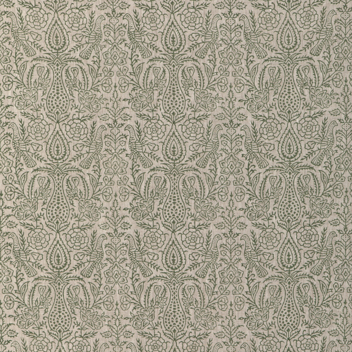 LEE JOFA 2023101.3.0 HAVEN HANDBLOCK MOSS Fabric - Eade's Wallpaper