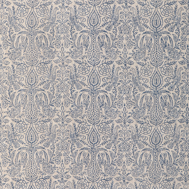LEE JOFA 2023101.50.0 HAVEN HANDBLOCK INDIGO Fabric - Eade's Wallpaper