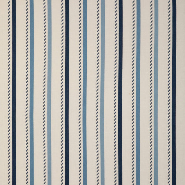 LEE JOFA 2023106.550.0 BUXTON STRIPE NAVY/SKY Fabric - Eade's Wallpaper