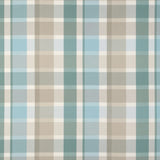 LEE JOFA 2023107.1511.0 FISHER PLAID SKY/STONE Fabric - Eade's Wallpaper