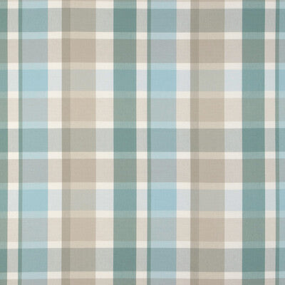 LEE JOFA 2023107.1511.0 FISHER PLAID SKY/STONE Fabric - Eade's Wallpaper