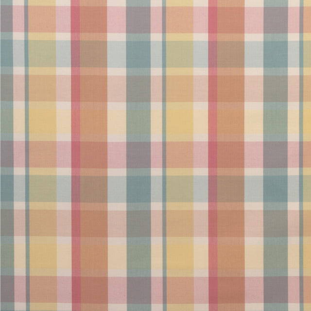 LEE JOFA 2023107.3524.0 FISHER PLAID MELON/AQUA Fabric - Eade's Wallpaper