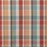 LEE JOFA 2023107.519.0 FISHER PLAID TEAL/SPICE Fabric - Eade's Wallpaper