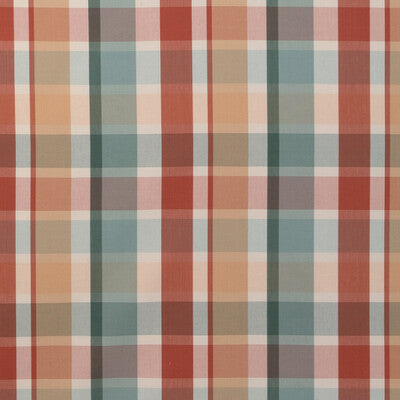 LEE JOFA 2023107.519.0 FISHER PLAID TEAL/SPICE Fabric - Eade's Wallpaper