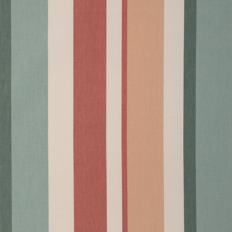 LEE JOFA 2023108.519.0 FISHER STRIPE TEAL/SPICE Fabric - Eade's Wallpaper