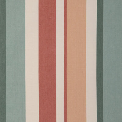 LEE JOFA 2023108.519.0 FISHER STRIPE TEAL/SPICE Fabric - Eade's Wallpaper