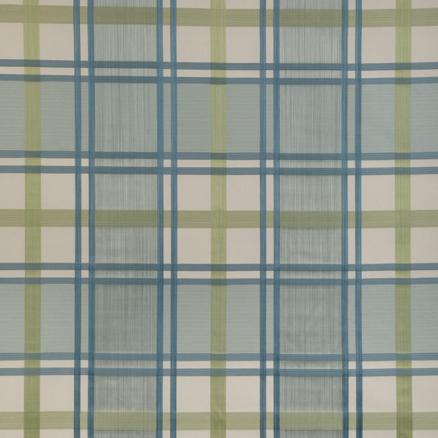 LEE JOFA 2023109.353.0 DAVIES PLAID AQUA/LEAF Fabric - Eade's Wallpaper