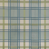 LEE JOFA 2023109.353.0 DAVIES PLAID AQUA/LEAF Fabric - Eade's Wallpaper