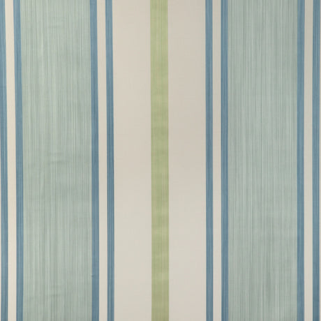 LEE JOFA 2023110.353.0 DAVIES STRIPE AQUA/LEAF Fabric - Eade's Wallpaper