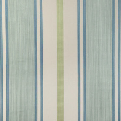 LEE JOFA 2023110.353.0 DAVIES STRIPE AQUA/LEAF Fabric - Eade's Wallpaper