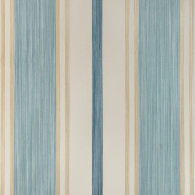 LEE JOFA 2023110.516.0 DAVIES STRIPE SKY/SAND Fabric - Eade's Wallpaper