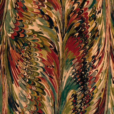 LEE JOFA 2023116.319.0 TAPLOW VELVET BERRY/MOSS Fabric - Eade's Wallpaper