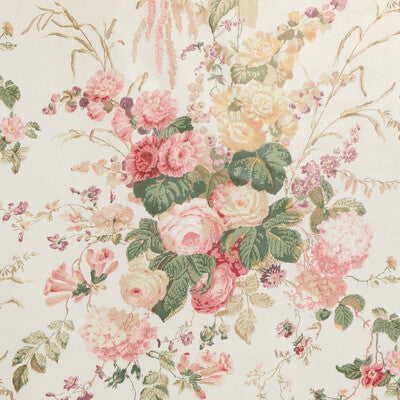 LEE JOFA 2023120.73.0 FLORAL BOUQUET PINK/IVY Fabric - Eade's Wallpaper