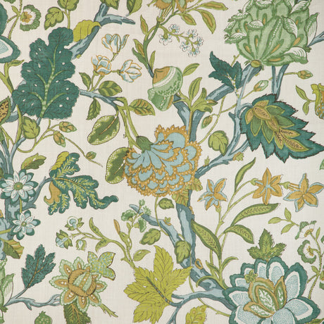 LEE JOFA 2023121.335.0 HAZELWOOD PRINT GREEN Fabric - Eade's Wallpaper