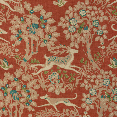 LEE JOFA MILLE FLEUR PRINT 2023122.24.0 in BRICK Fabric - WH