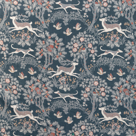 LEE JOFA 2023122.519.0 MILLE FLEUR PRINT DENIM Fabric - Eade's Wallpaper