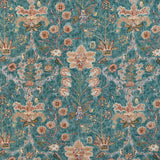 LEE JOFA 2023123.913.0 KERMAN PRINT TEAL/ROSE Fabric - Eade's Wallpaper