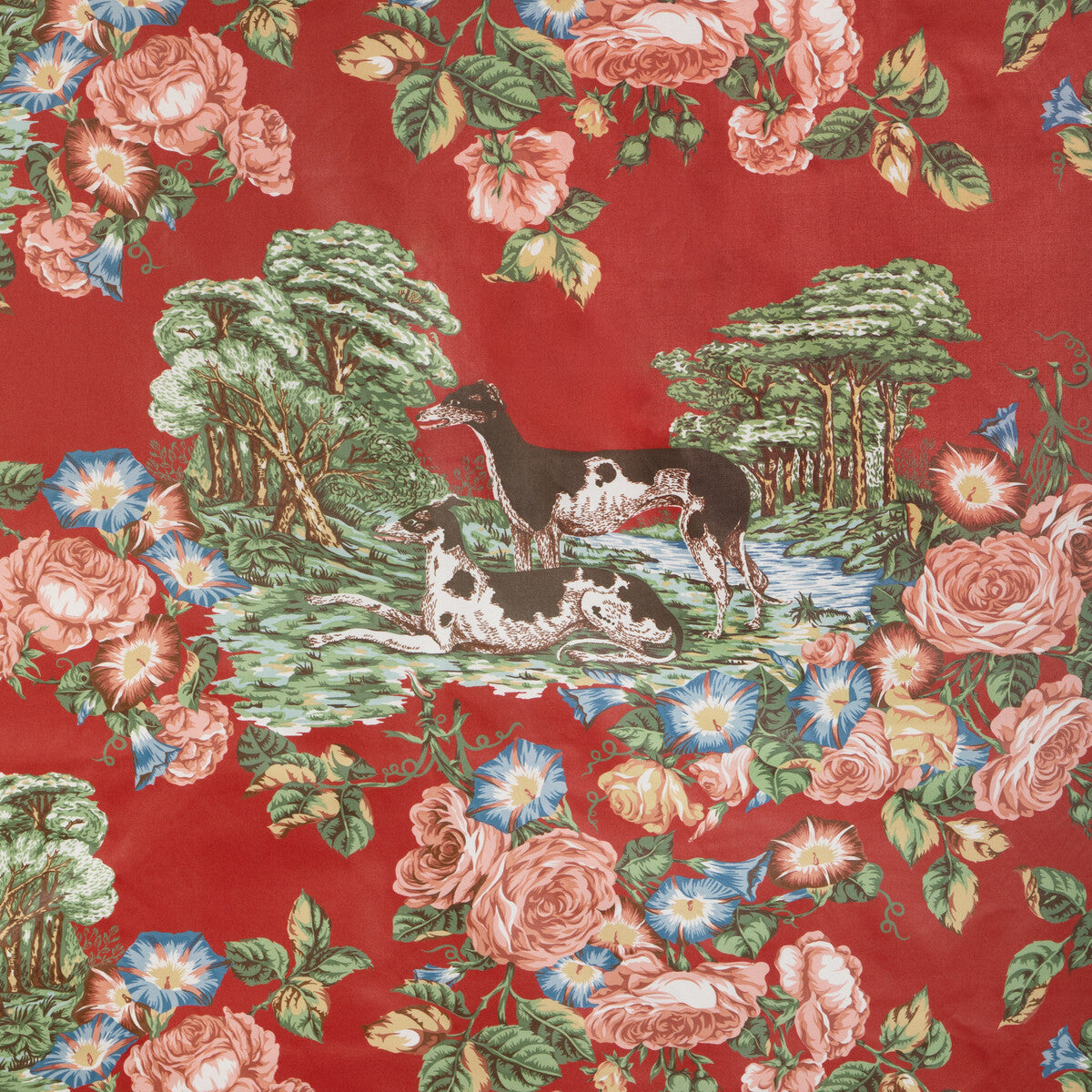 LEE JOFA 2023125.19.0 WHIPPETS COTTON RED Fabric - Eade's Wallpaper